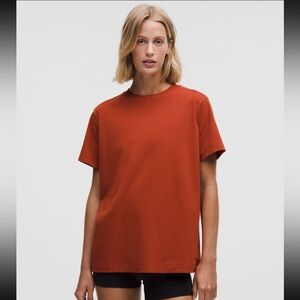 Lululemon All Yours Organic Cotton Crewneck T-Shirt in Autumn Rust